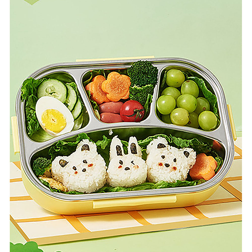Little Surprise Box Yellow Icecream Drip Big Size Stainless Steel Lunch Box with for Kids & Adults, 1300 ml