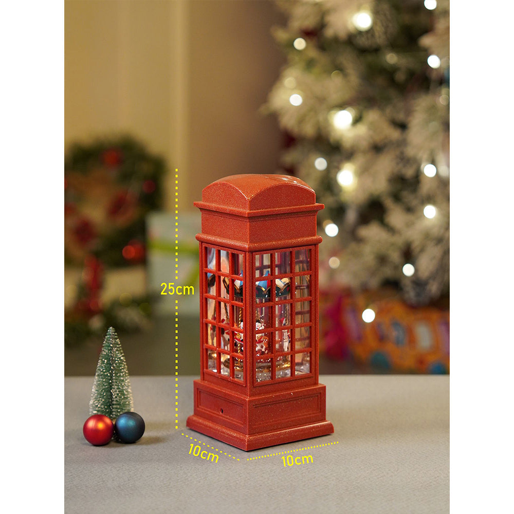 London Booth Carousel, Musical Rotating Glitter Water Light, Christmas Lantern