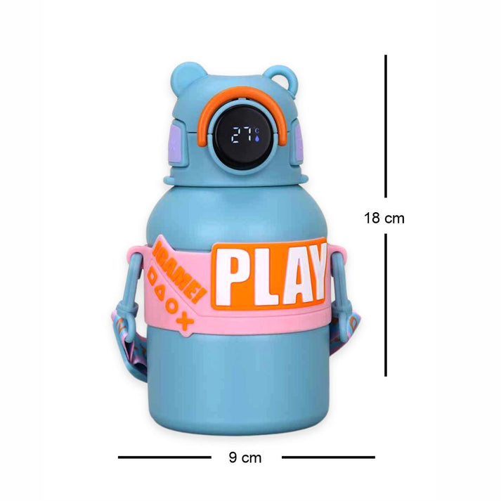 Little Surprise Box, Blue Game Theme tempertaure Controlled Stainless Steel Kids Water Bottle, 550 Ml
