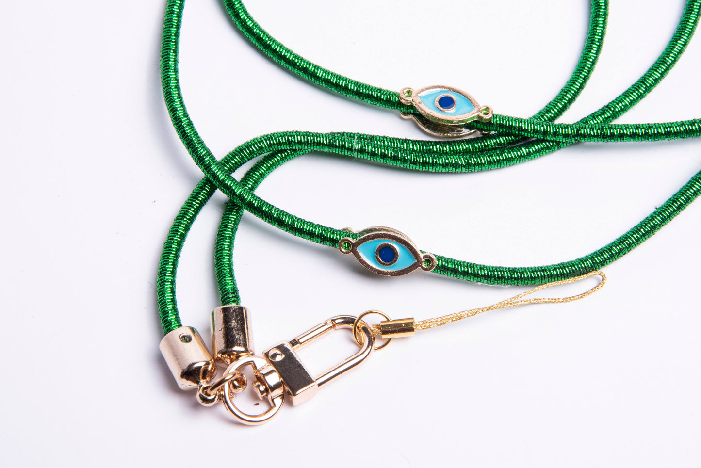 Metallic Crossbody Lanyard-Green