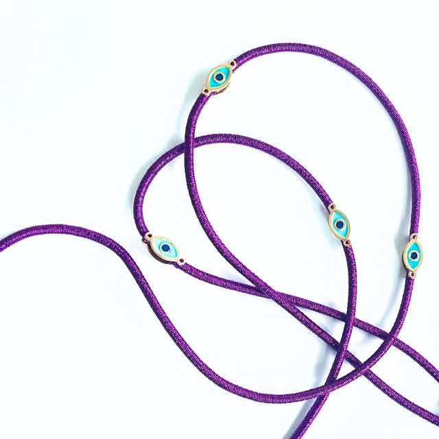 Metallic Crossbody Lanyard- Purple