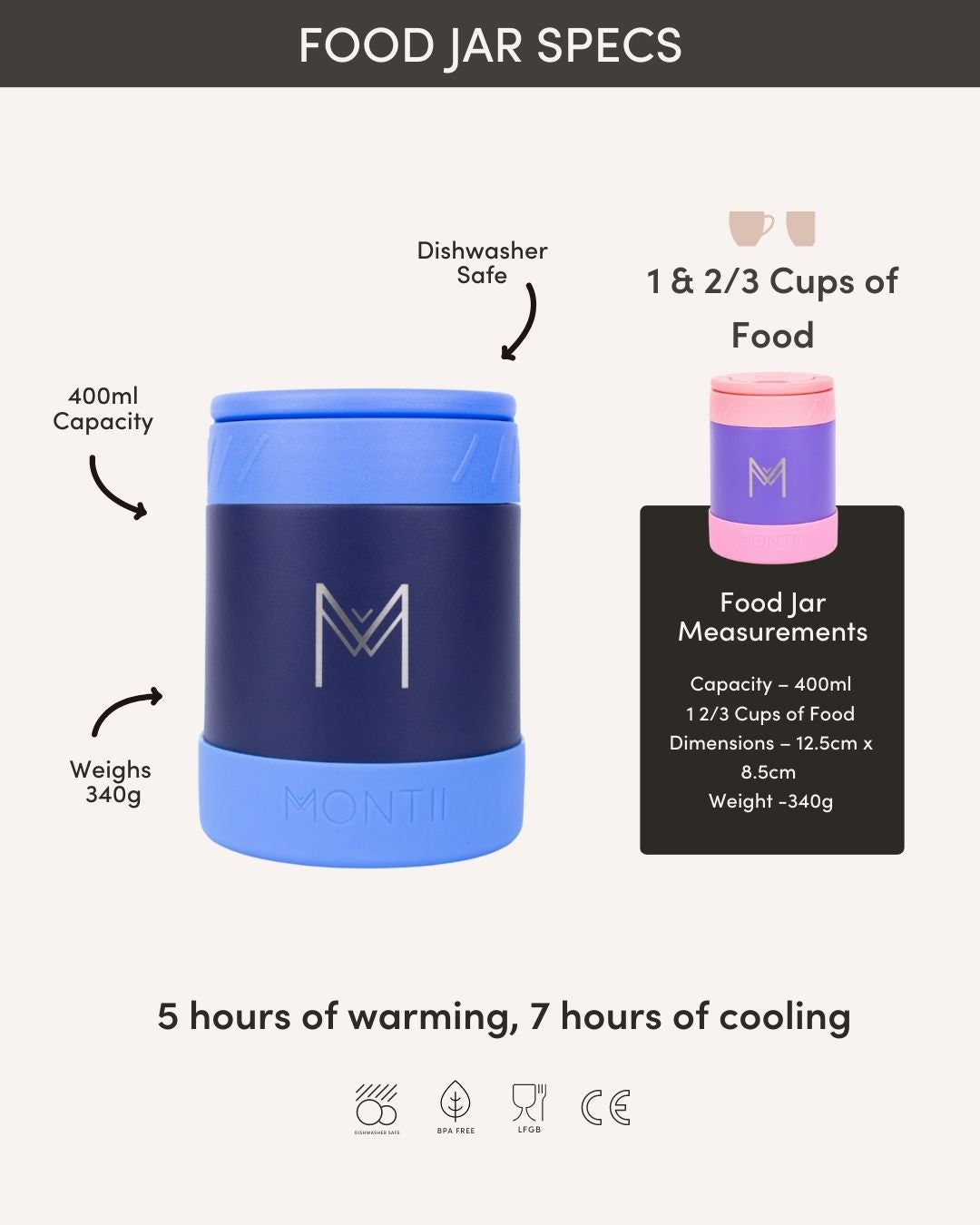 MontiiCo Insulated Food Jar - Midnight