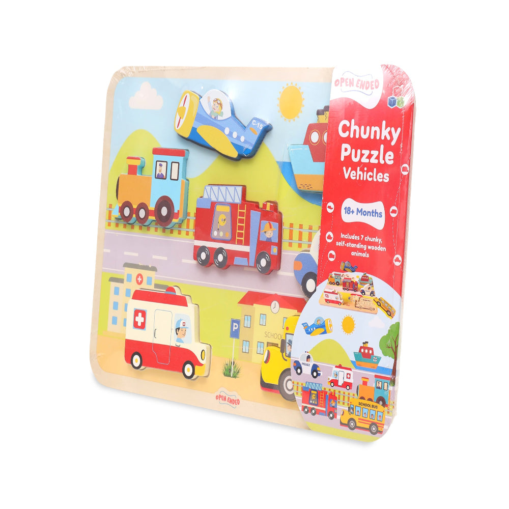 Open Ended Chunky Puzzle New Design - Vehicles (Includes - 7 Chunky self standing Vehicles)-Puzzles-Open Ended-Toycra
