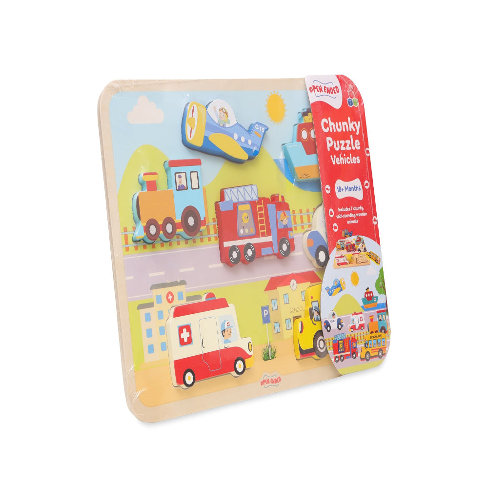 Open Ended Chunky Puzzle New Design - Vehicles (Includes - 7 Chunky self standing Vehicles)-Puzzles-Open Ended-Toycra