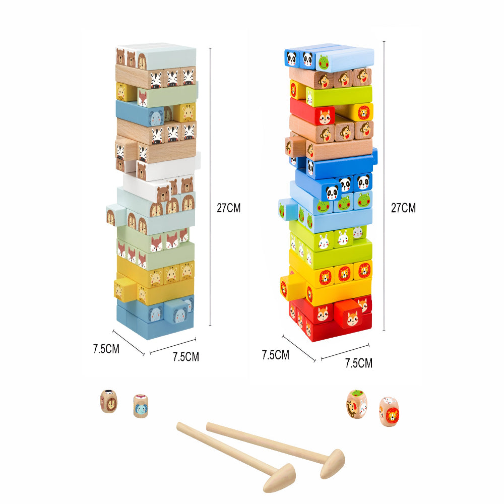 Open Ended Jungle Tumble Wooden Stacking Game-Kids Games-Open Ended-Toycra