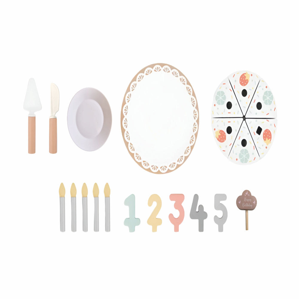 Open Ended Wooden Birthday Cake Set -21 Pieces-Pretend Play-Open Ended-Toycra