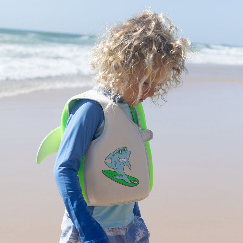 Kids Swim Vest 3-6 Shred Turtle Aqua