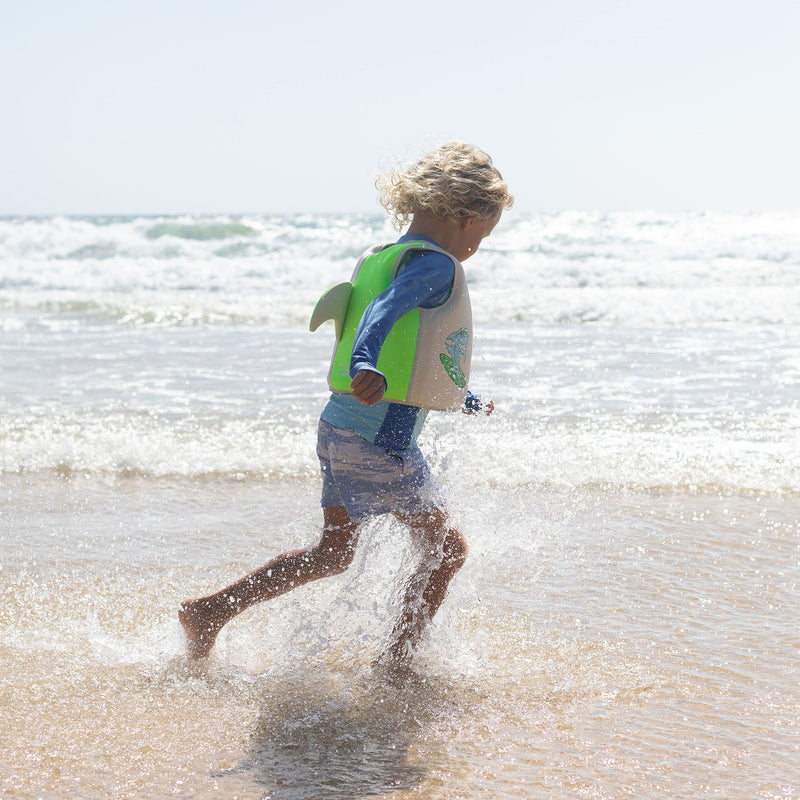 Kids Swim Vest 3-6 Shred Turtle Aqua