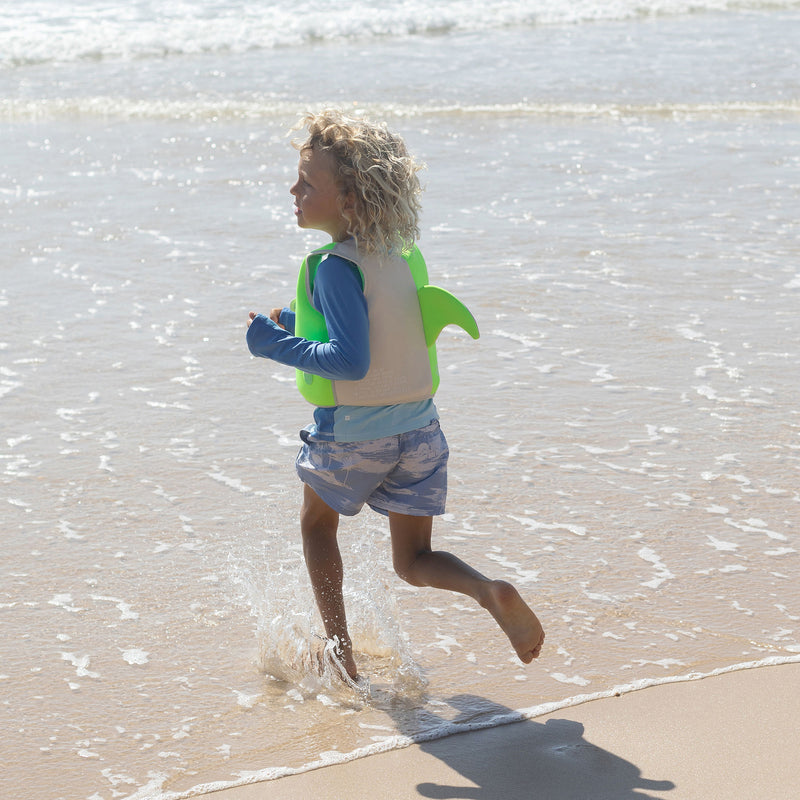 Kids Swim Vest 3-6 Shred Turtle Aqua