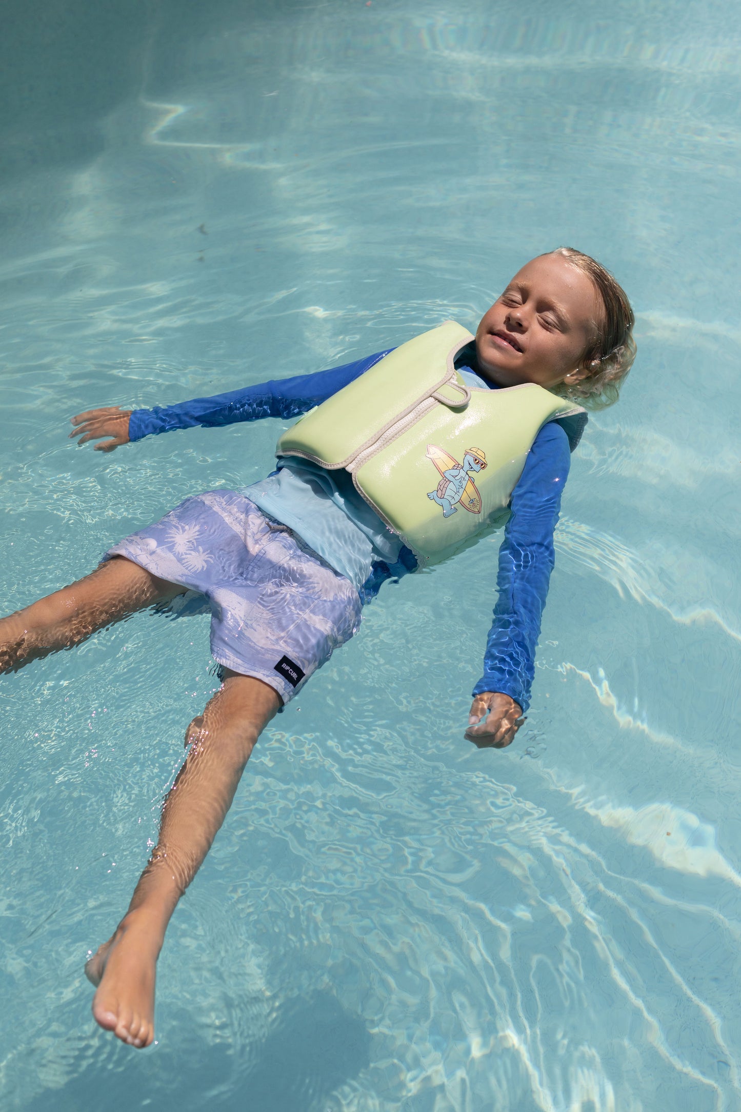 Kids Swim Vest 3-6 Shred Turtle Aqua