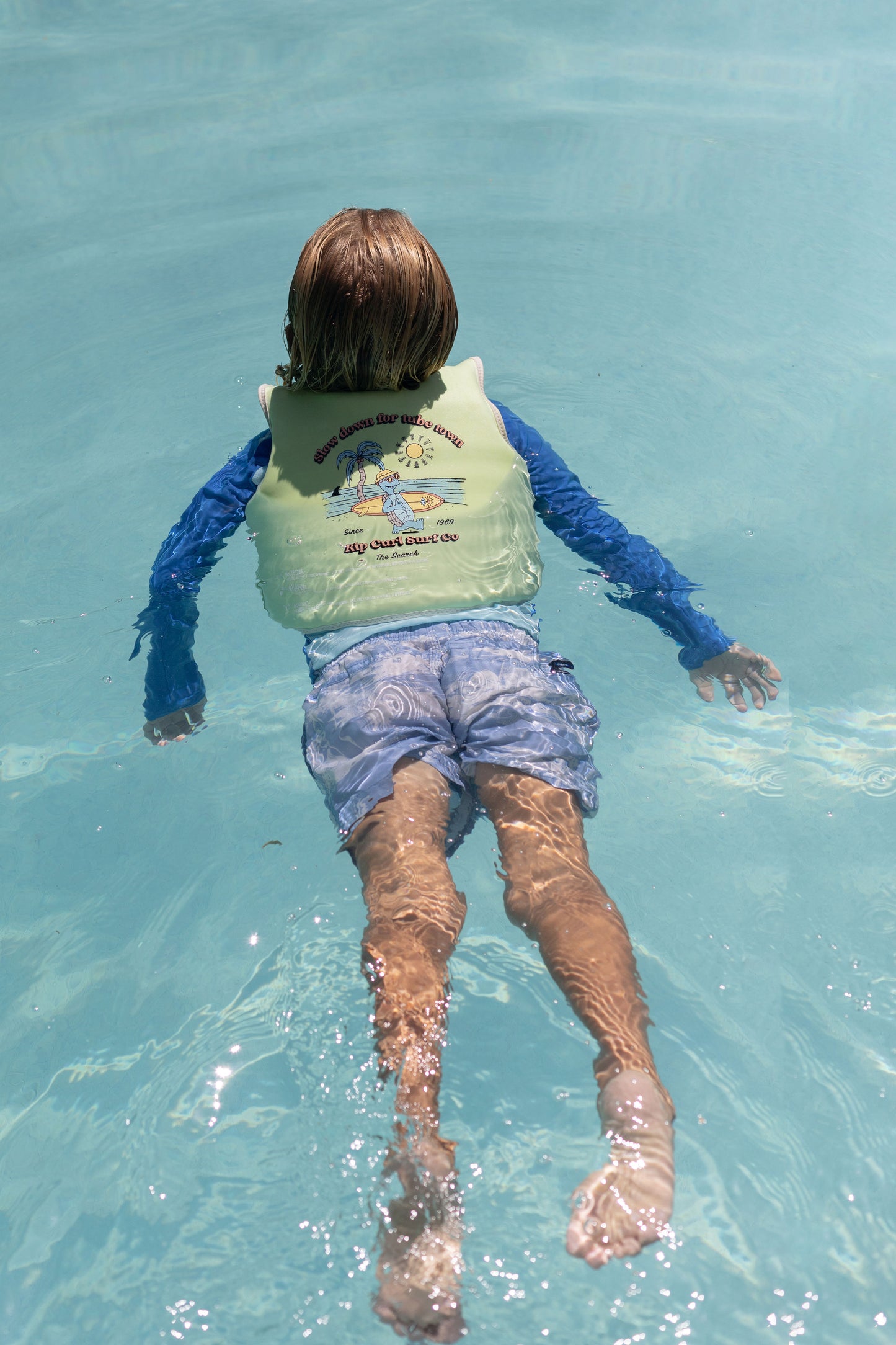 Kids Swim Vest 3-6 Shred Turtle Aqua