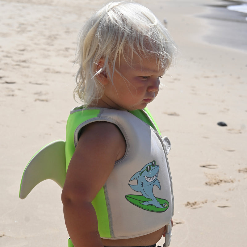 Kids Swim Vest 2-3 Shred Turtle Aqua