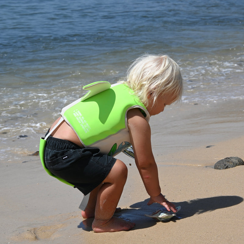 Kids Swim Vest 2-3 Shred Turtle Aqua