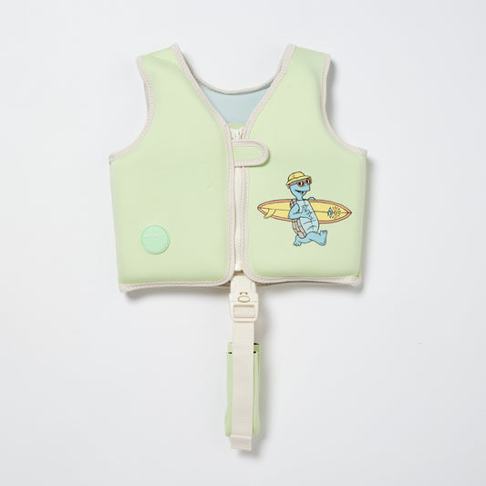 Kids Swim Vest 1-2 Shred Turtle Aqua