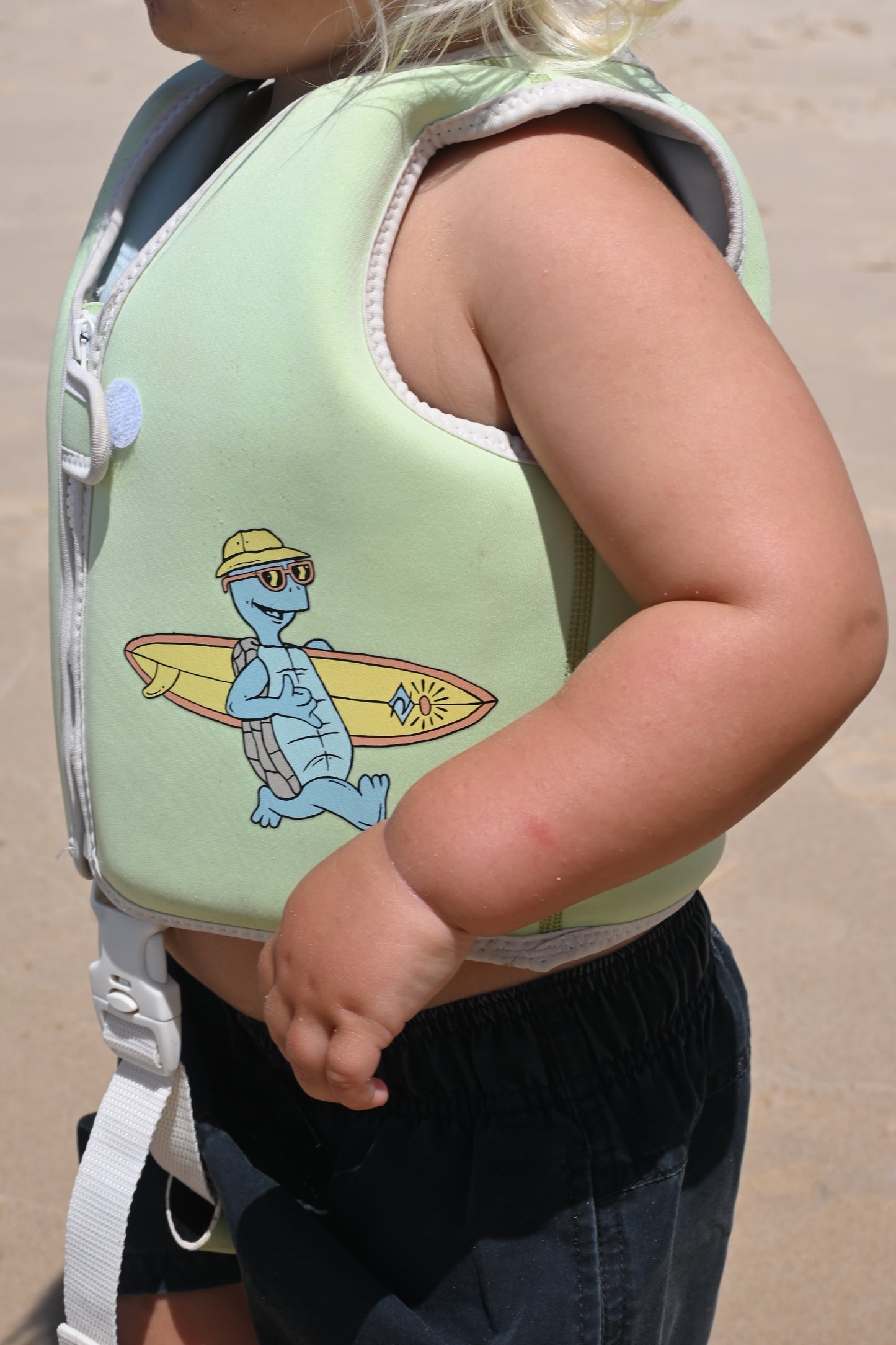 Kids Swim Vest 1-2 Shred Turtle Aqua