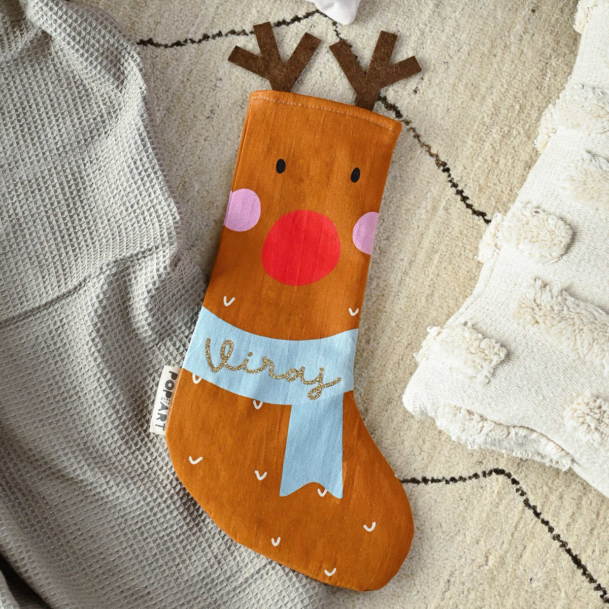 Personalised Stockings Reindeer Bombay Kids Company