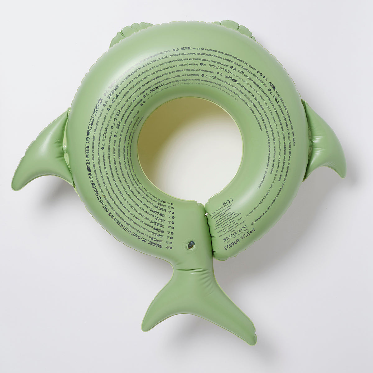 SUNNYLiFE green color inflatable Kiddy Pool Ring Shark Tribe Khaki