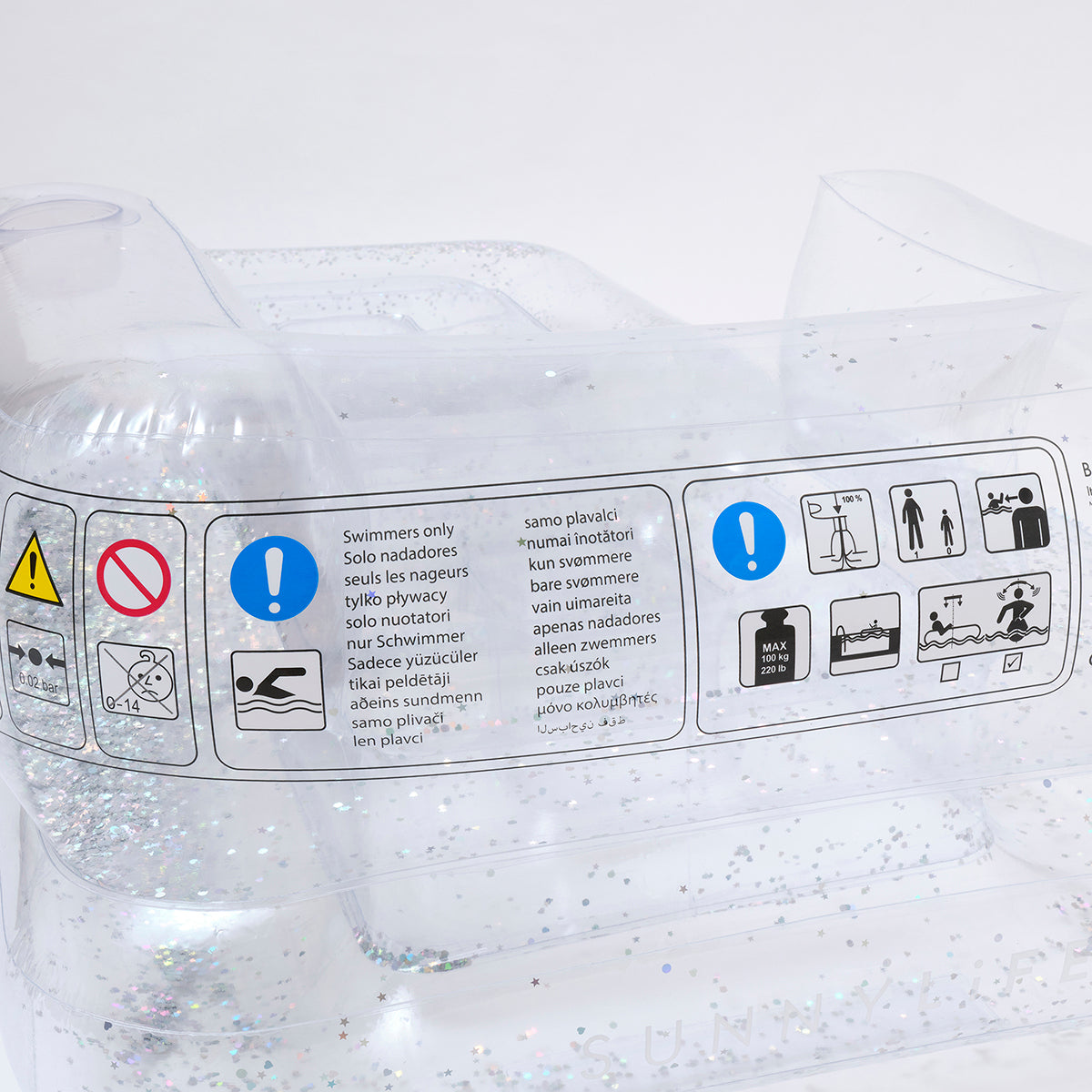 SUNNYLiFE transparent color inflatable glitter Lilo Chair