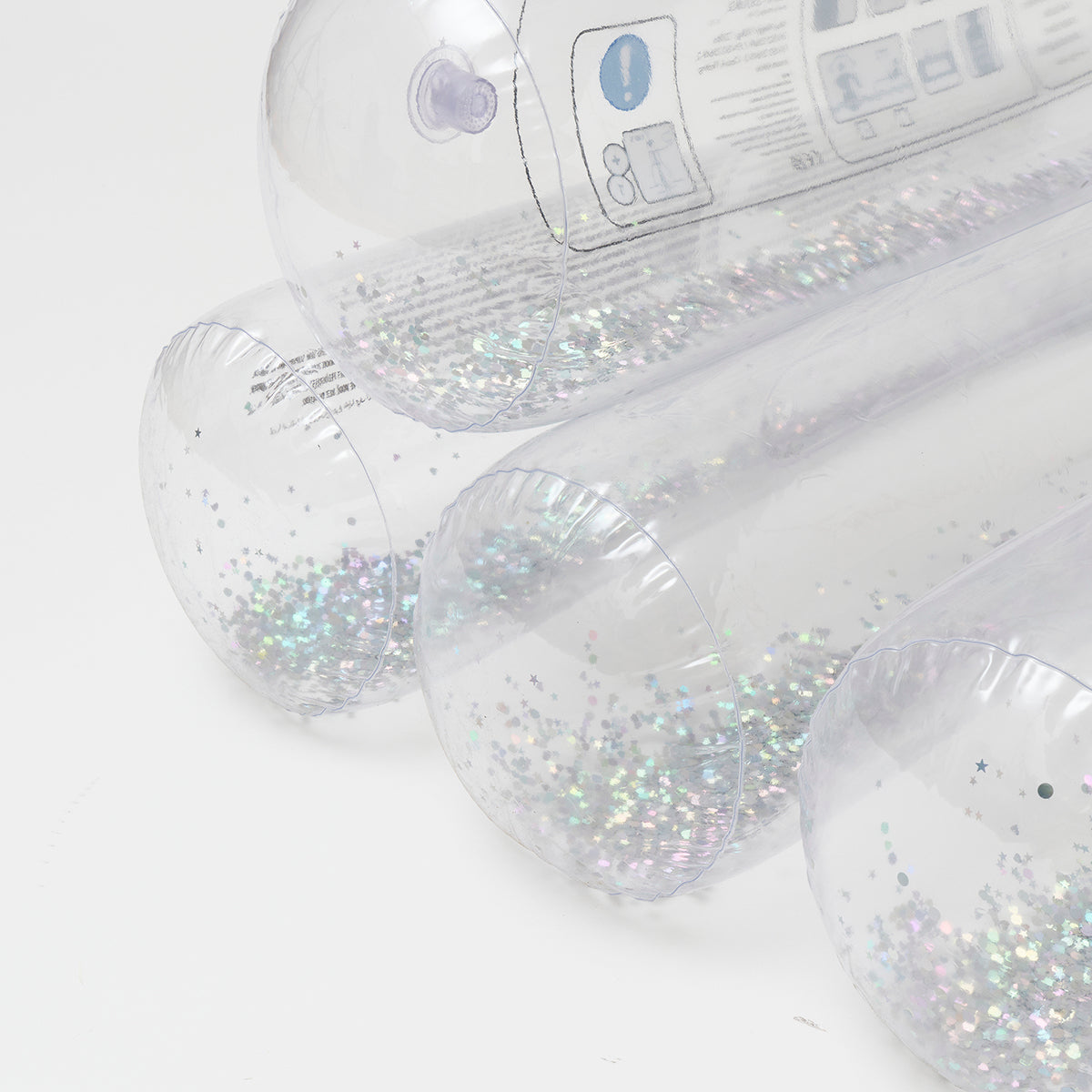 SUNNYLiFE transparent inflatable Glitter Lilo Float Tube