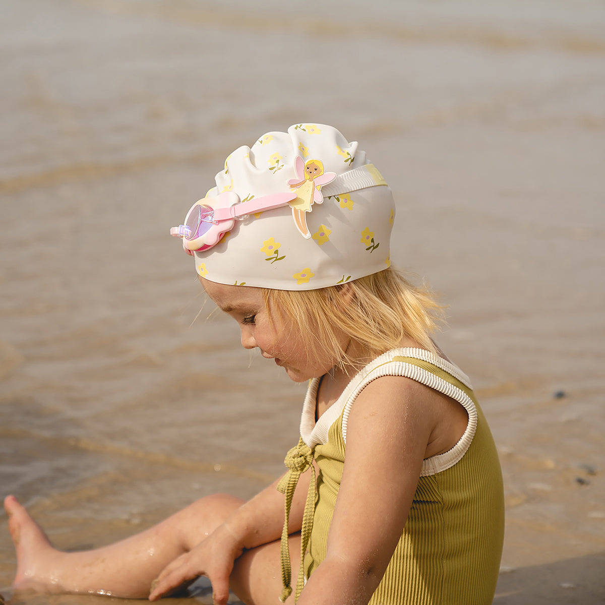 SUNNYLiFE yellow color Shaped Swimming Cap  Mima the Fairy Lemon