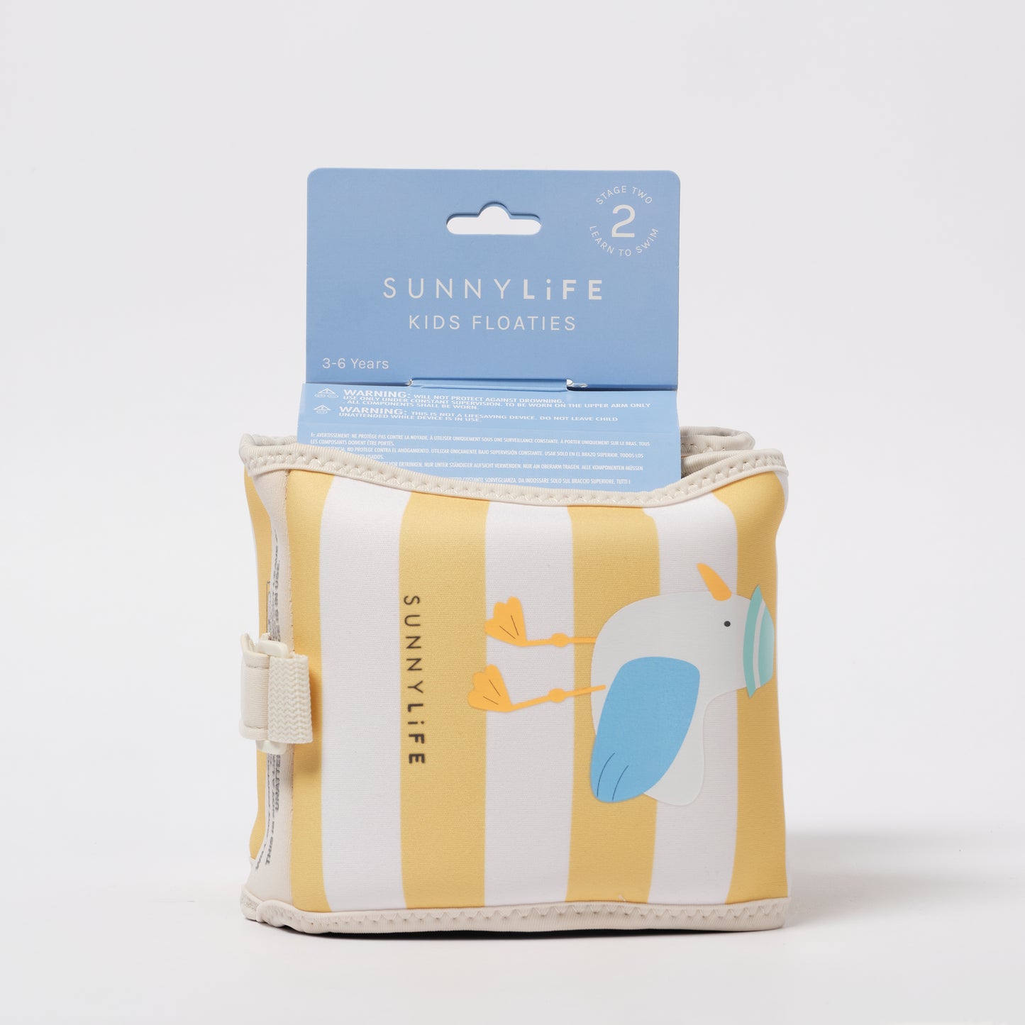 Kids Inflatable Arm Bands Sid the Seagull Mustard Stripe