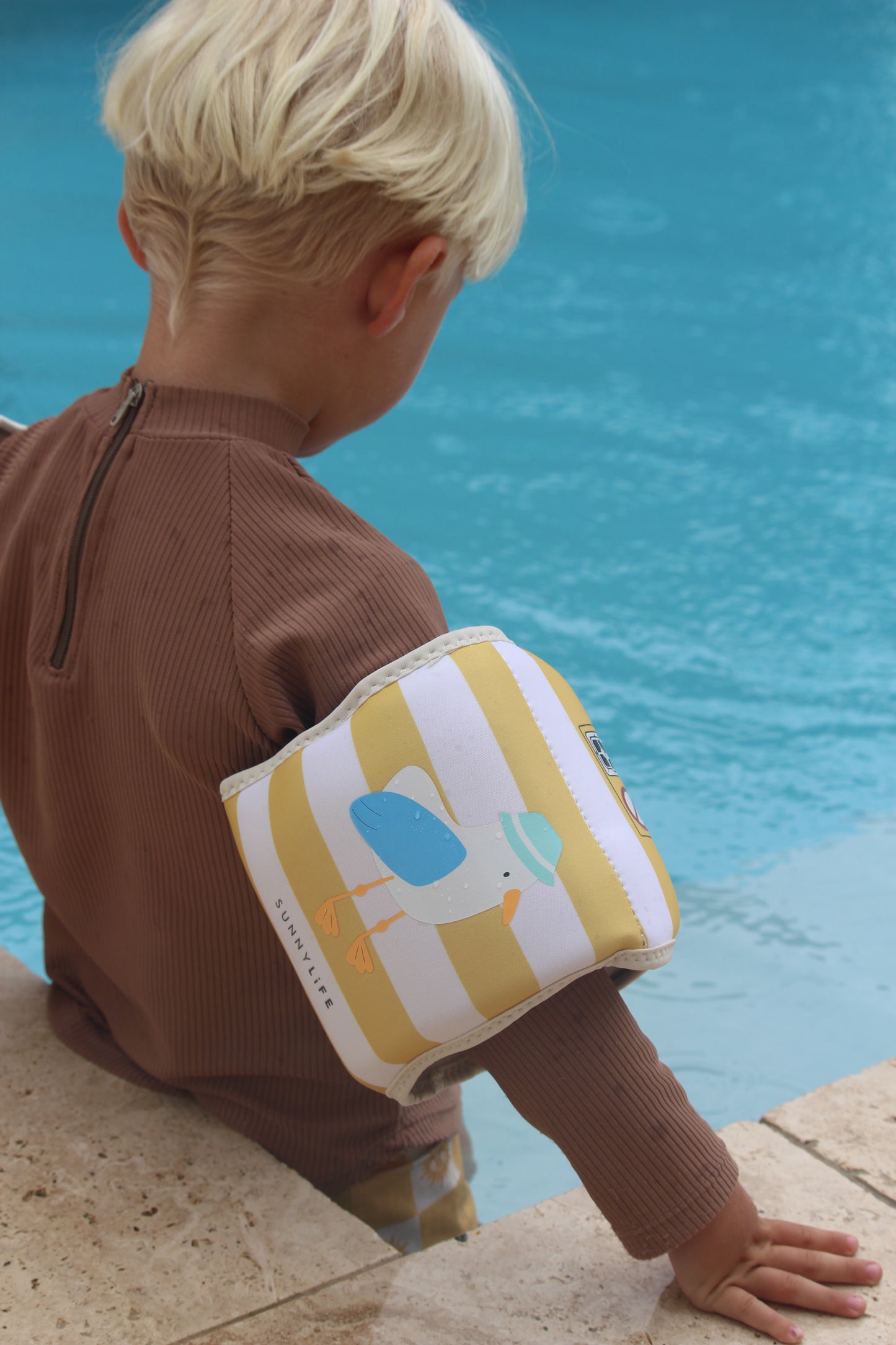 Kids Inflatable Arm Bands Sid the Seagull Mustard Stripe