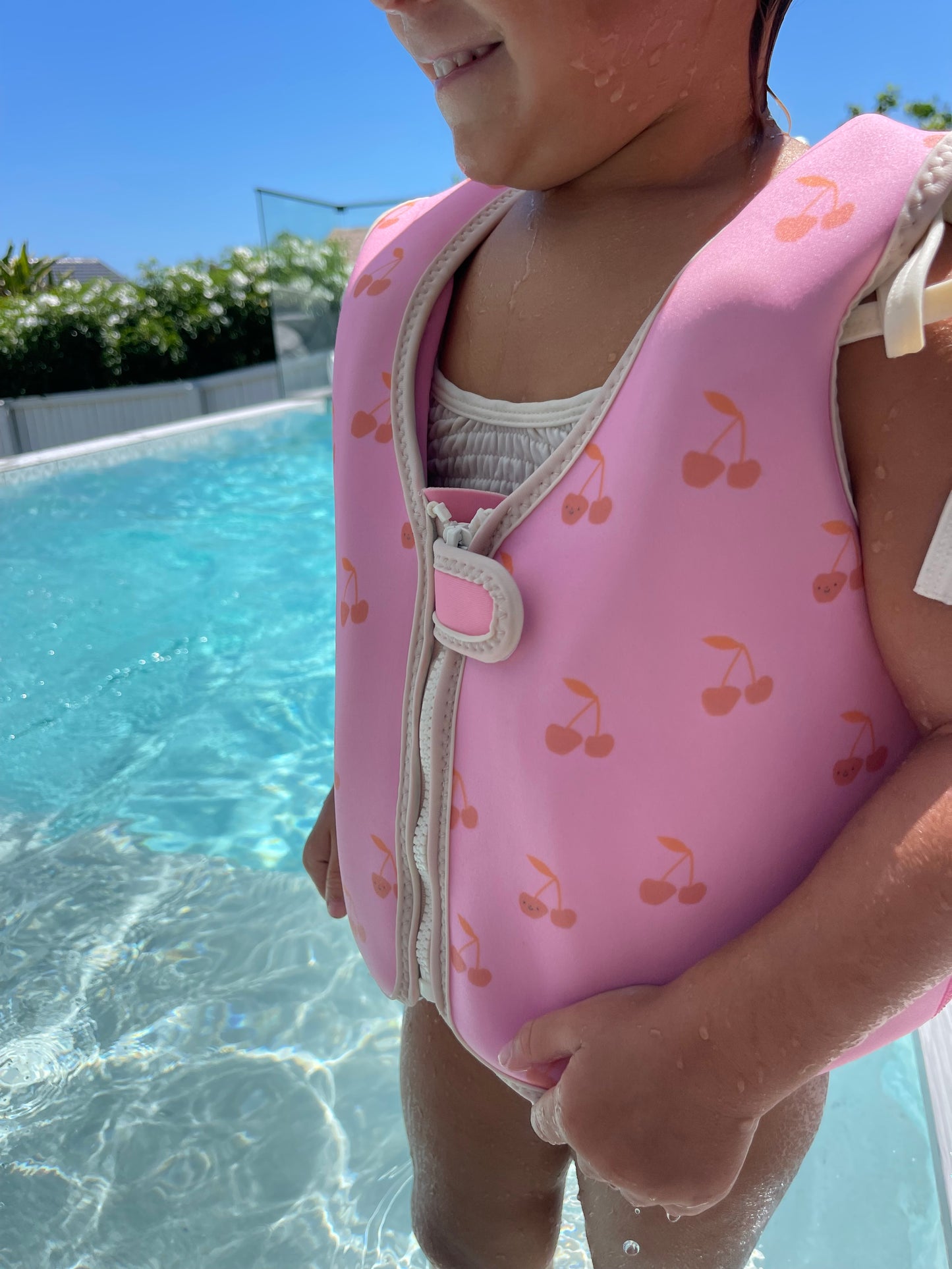Kids Swim Vest 3-6 Cotton Candy Cherry
