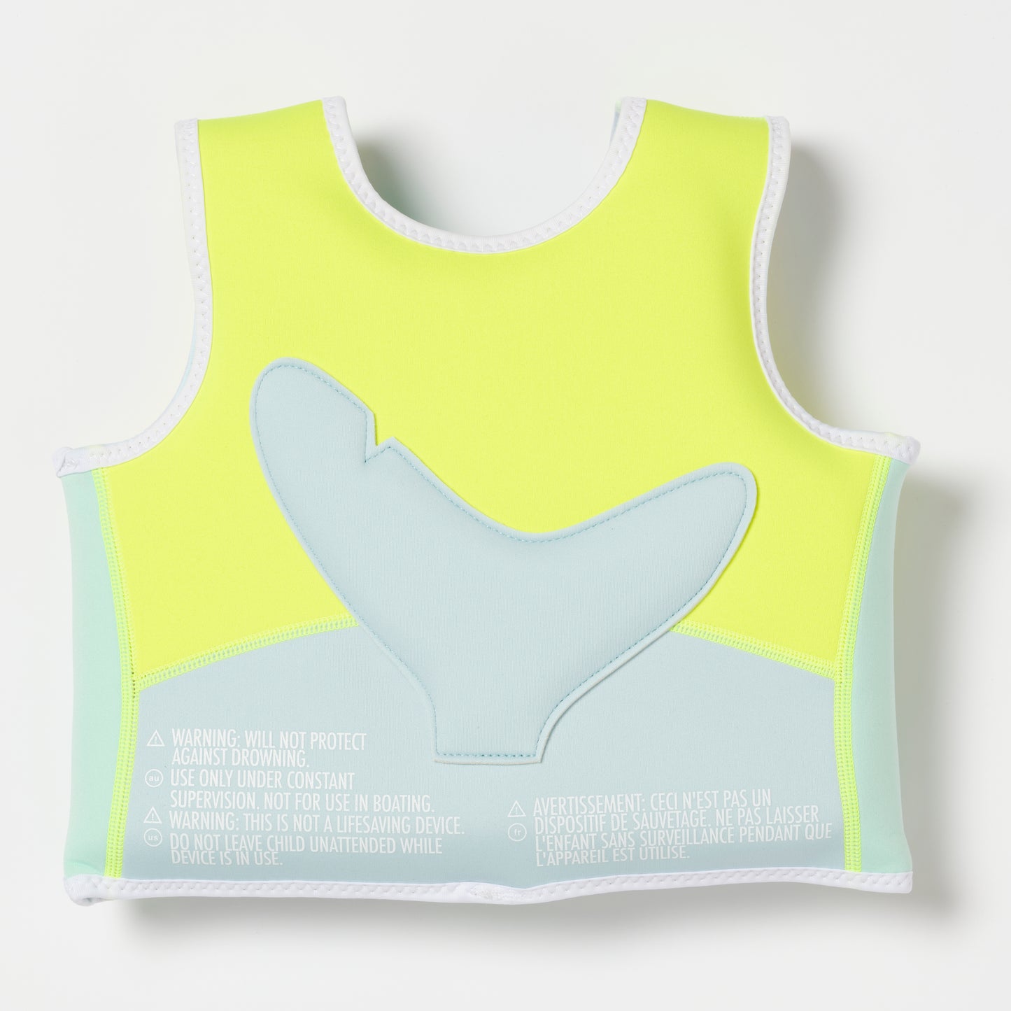 Salty the Shark Swim Vest 1-2 Aqua Neon Yellow