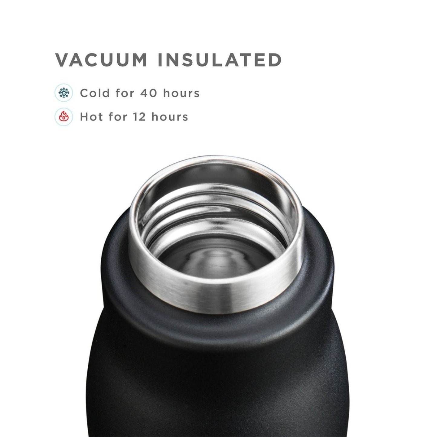 thinKitchen™ Zoku Stainless Steel Bottle, Black, 500ml