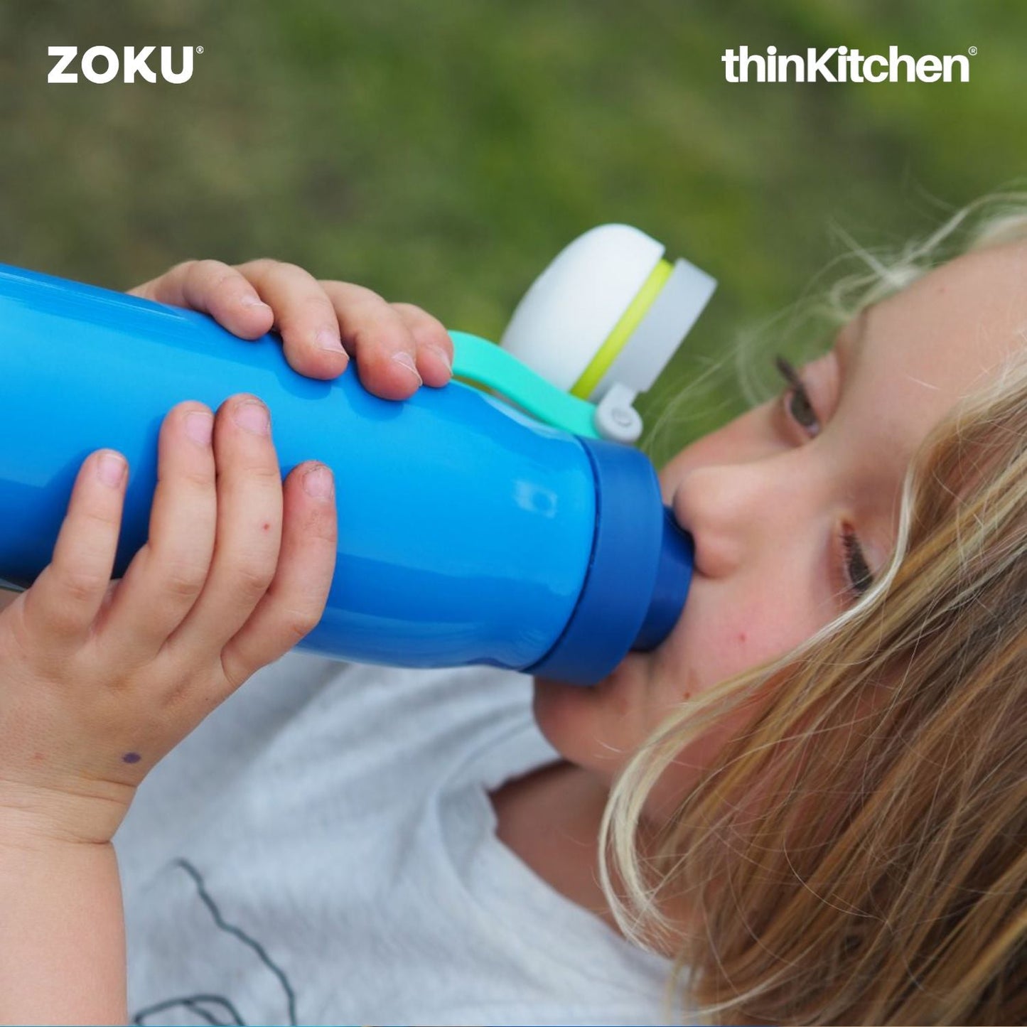 thinKitchen™ Zoku Ultralight Stainless Steel Bottle, Blue, 500ml