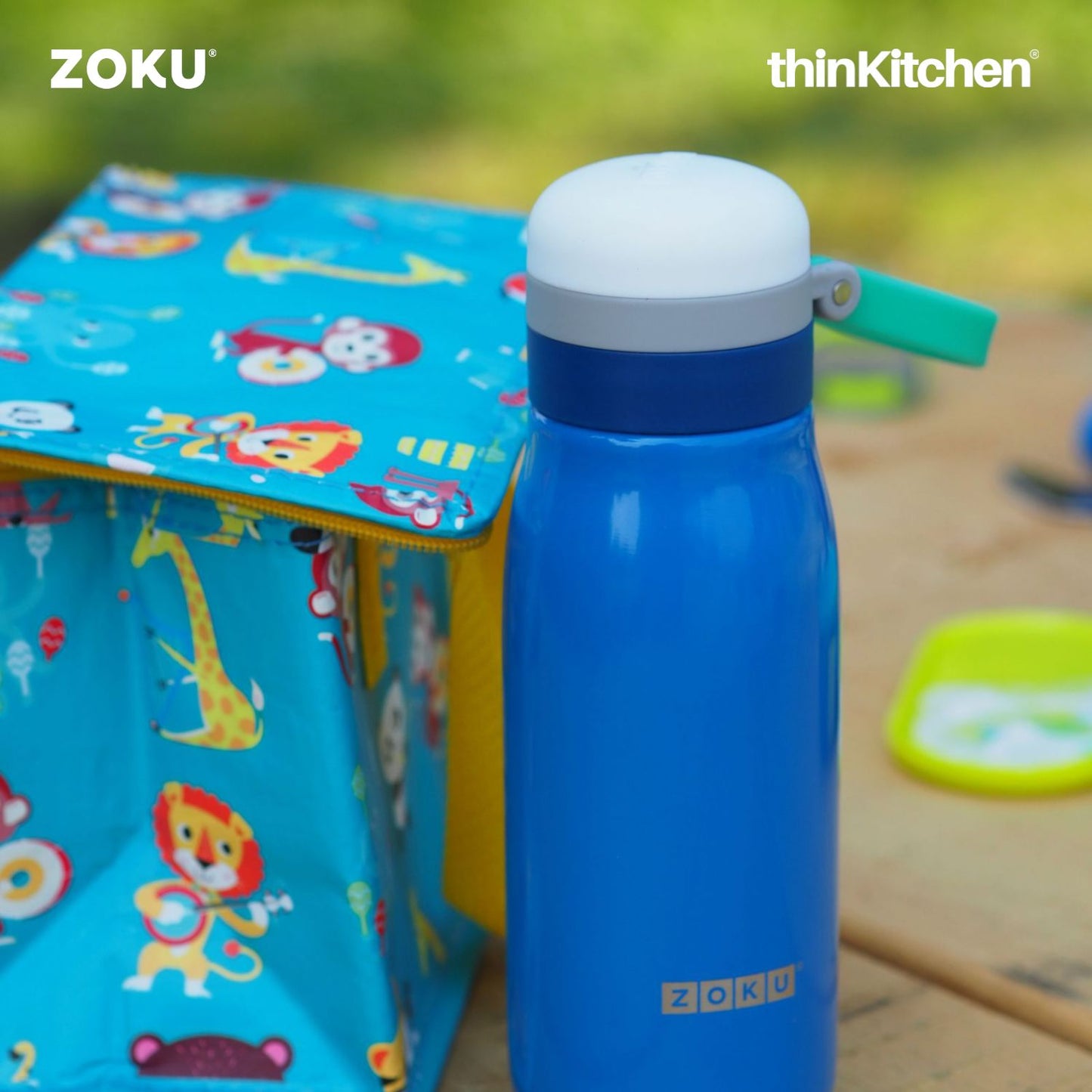 thinKitchen™ Zoku Ultralight Stainless Steel Bottle, Blue, 500ml