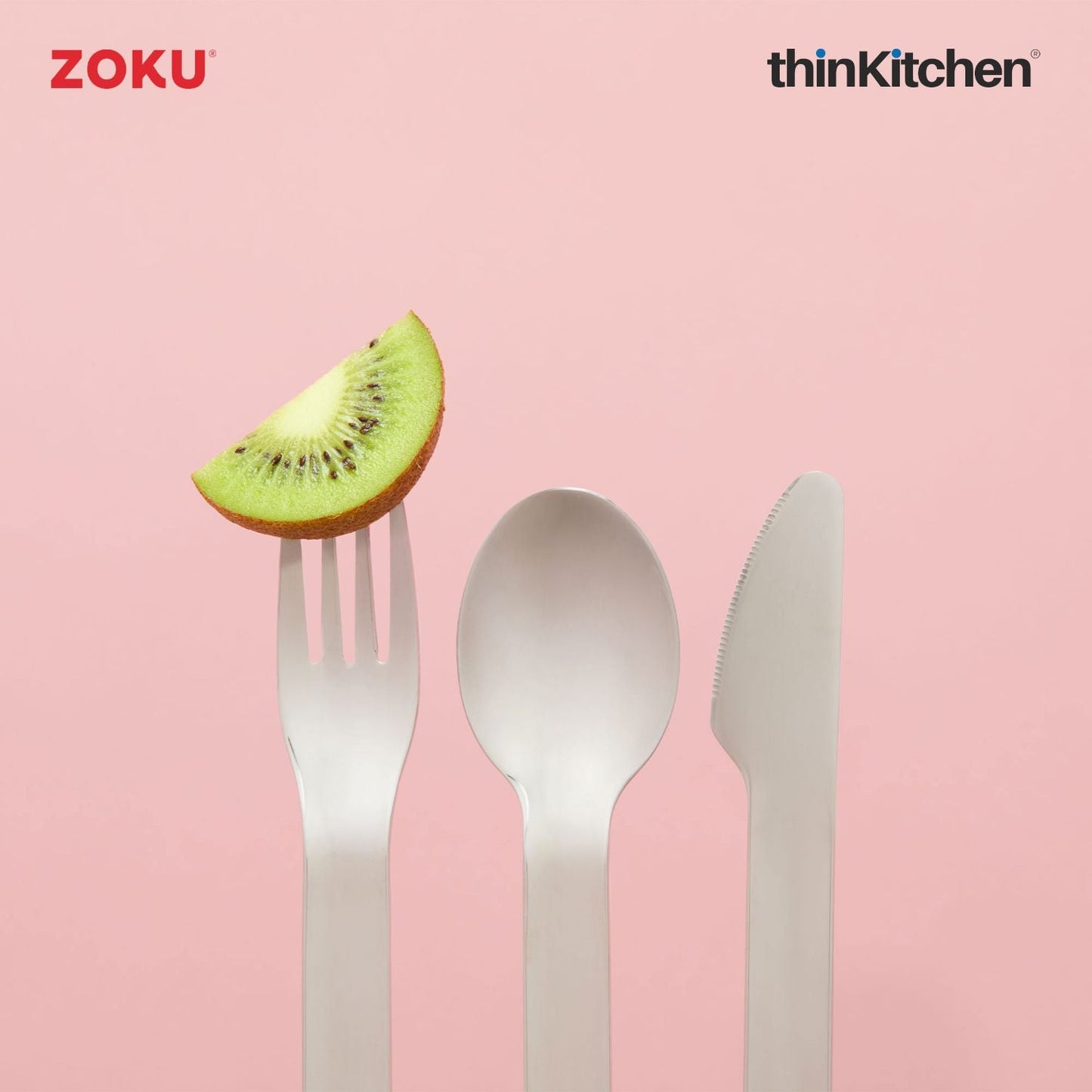 thinKitchen™ Zoku Stainless Steel Kids Pocket Utensil Set, Teal