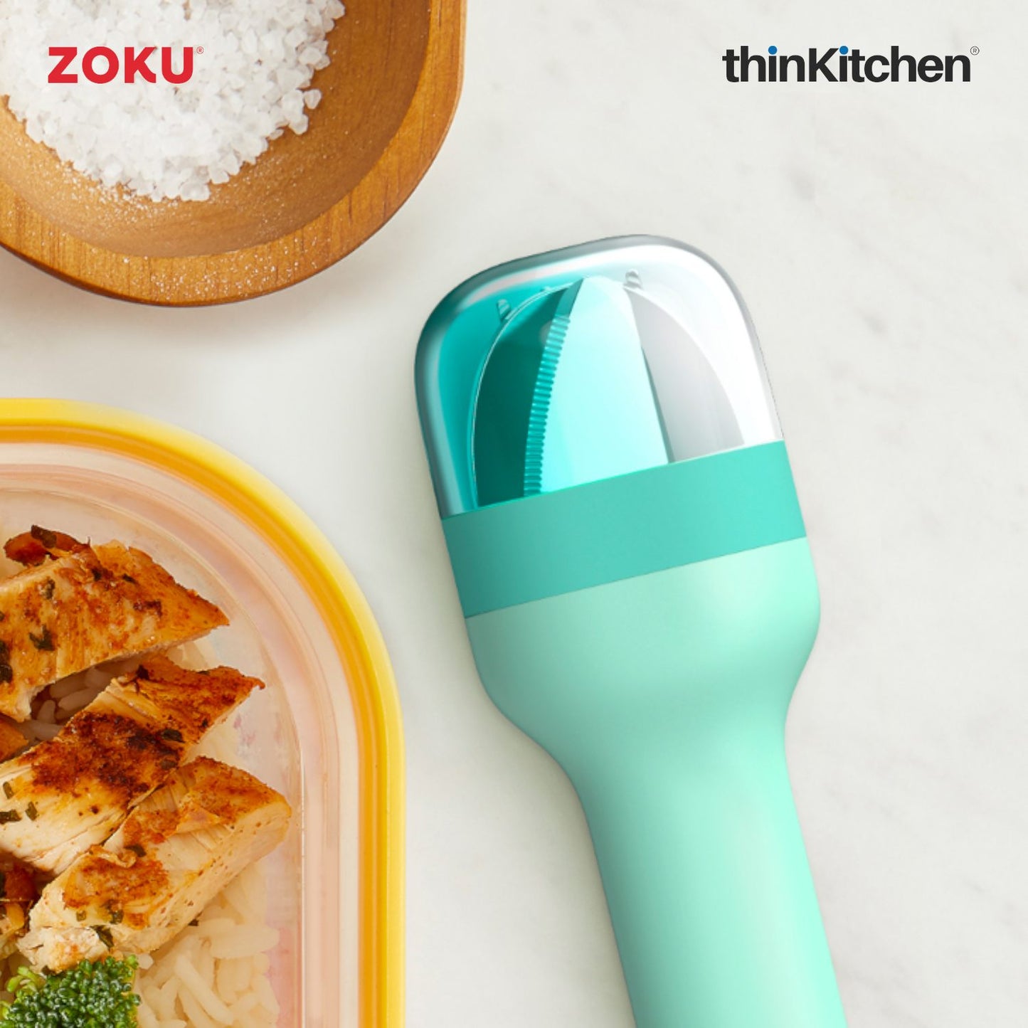 thinKitchen™ Zoku Stainless Steel Kids Pocket Utensil Set, Teal