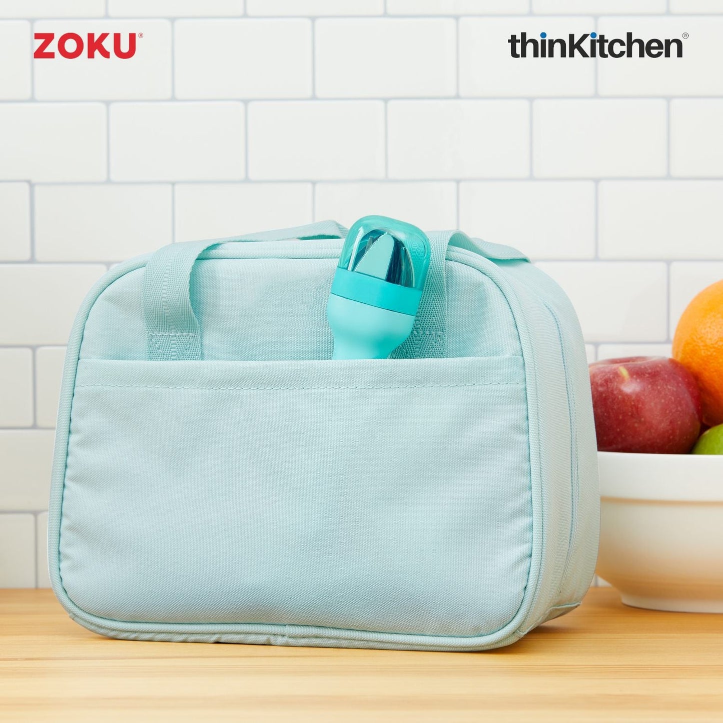 thinKitchen™ Zoku Stainless Steel Kids Pocket Utensil Set, Teal