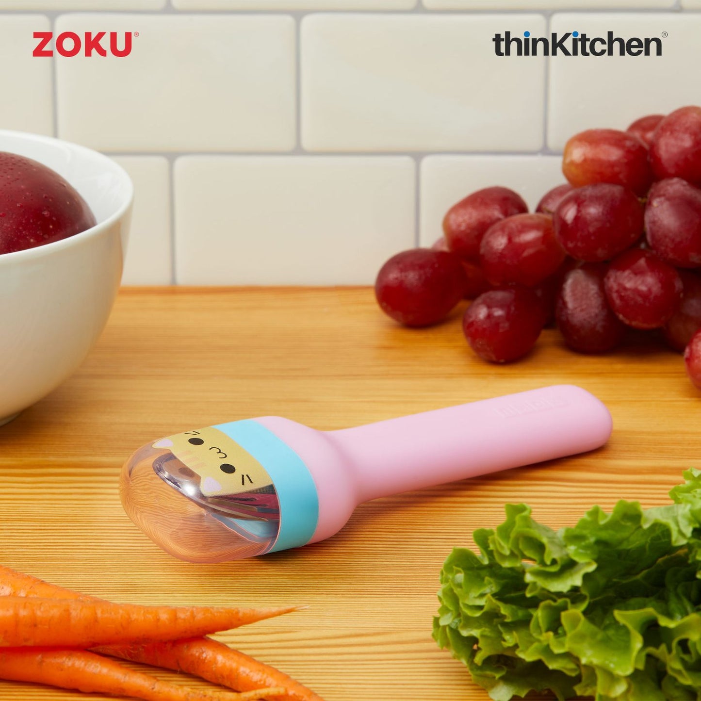 thinKitchen™ Zoku Stainless Steel Kids Pocket Utensil Set, Kitty