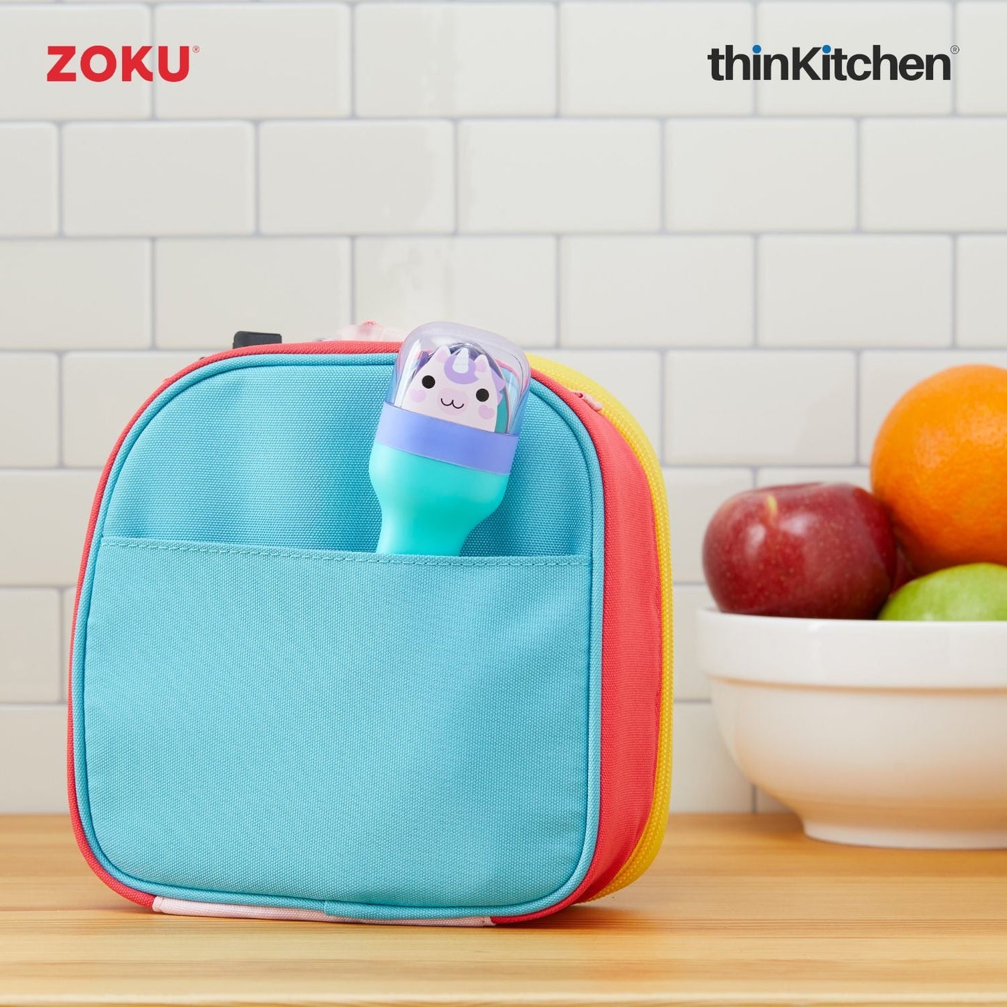 thinKitchen™ Zoku Stainless Steel Kids Pocket Utensil Set, Unicorn