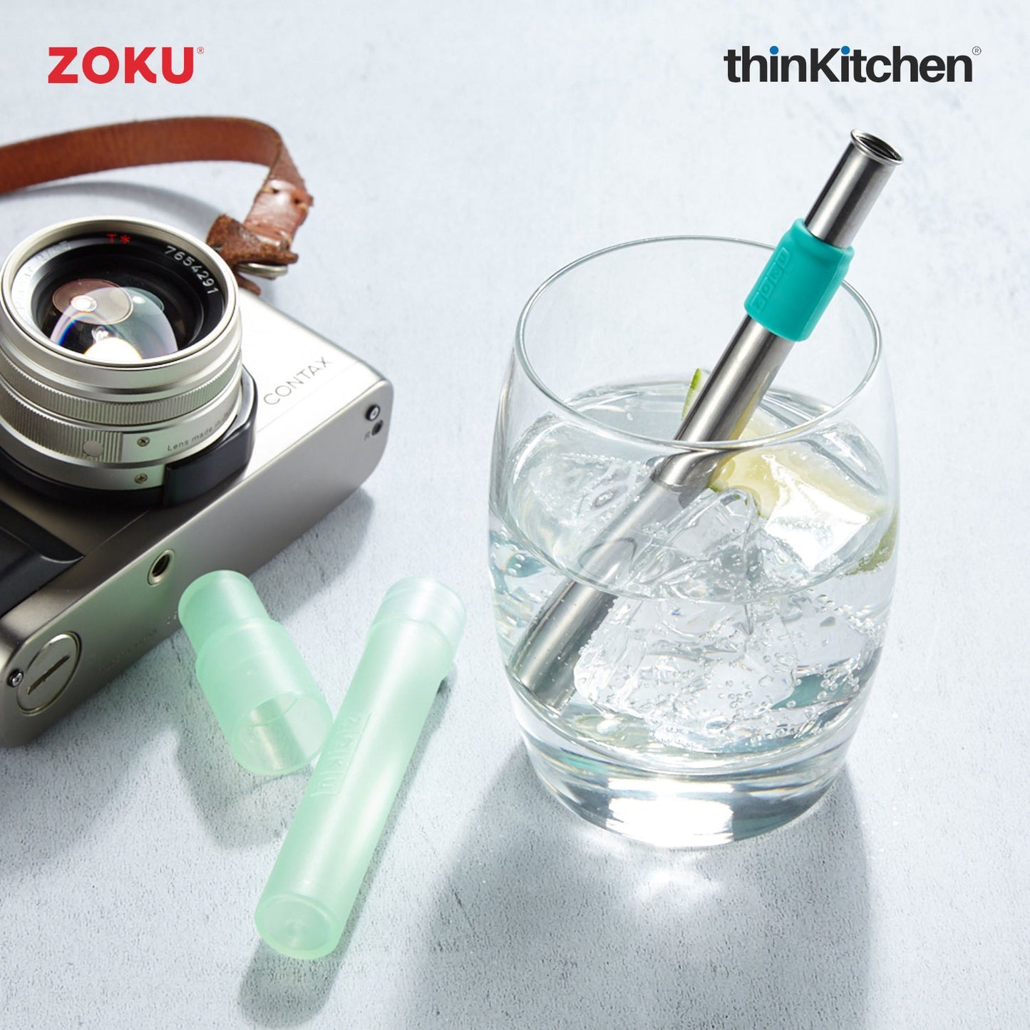 thinKitchen™ Zoku Jumbo Pocket Straw, Teal