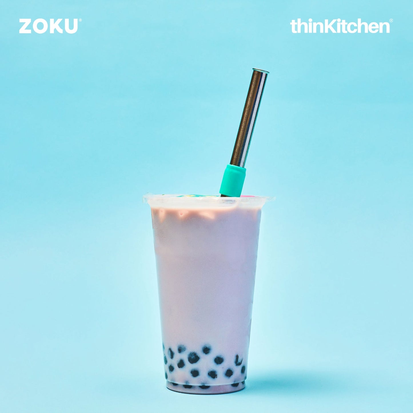 thinKitchen™ Zoku Jumbo Pocket Straw, Teal