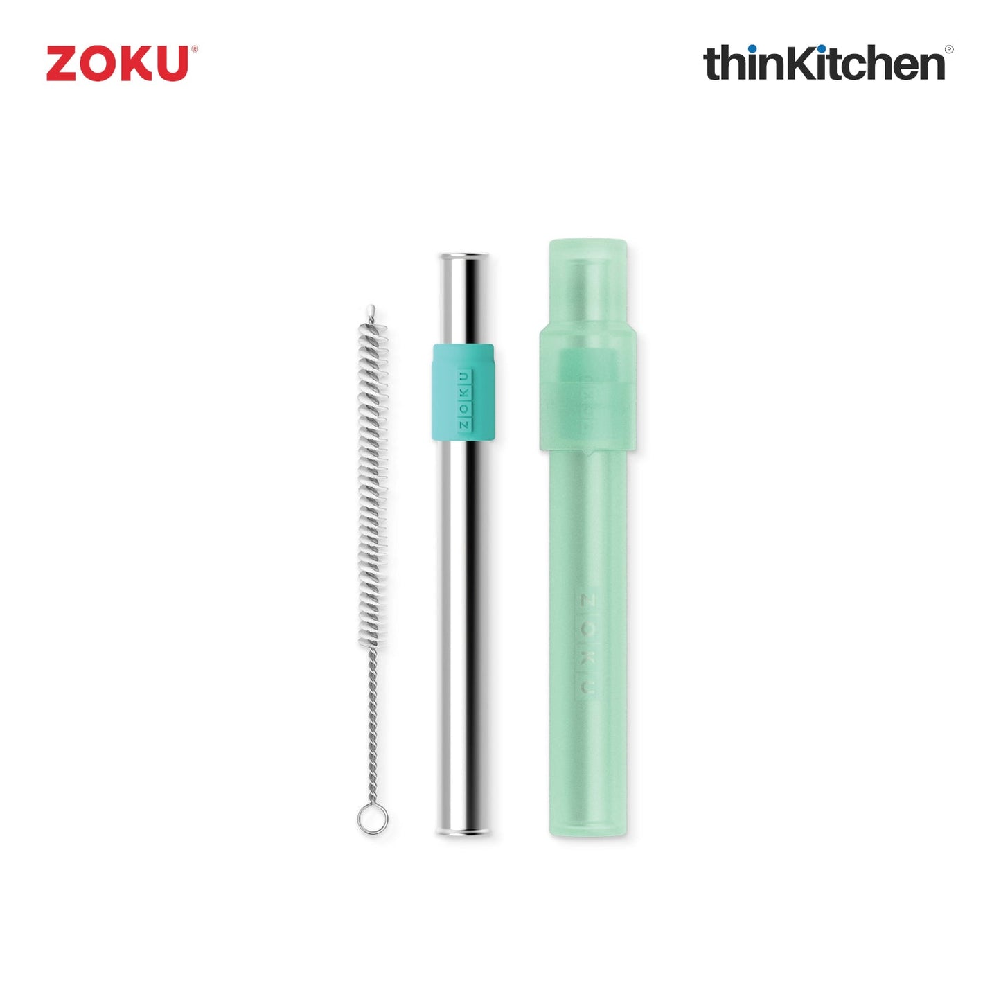 thinKitchen™ Zoku Jumbo Pocket Straw, Teal