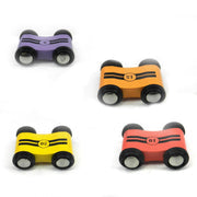 Speedy Wheels Toy Car Set | Playbox Speedy wheels Toy Race Car Set - Wooden Racecars with 4 Hand Painted Colorful Cars, Moving Wheels for Racing - Fun Cars Set for Boys & Girls