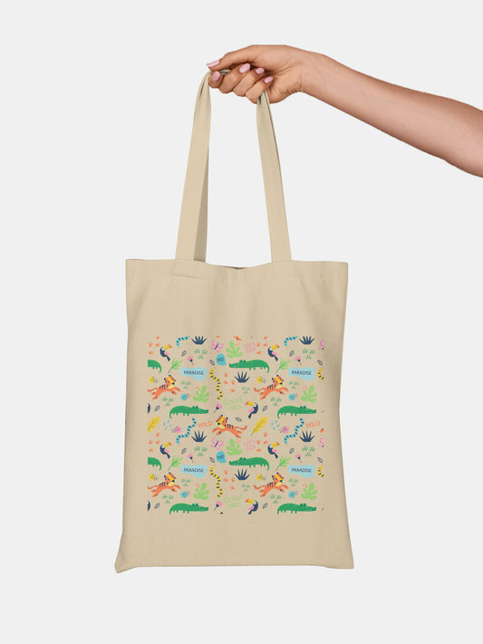 Tropical Paradise - Casual Tote Bag Canvas Off White