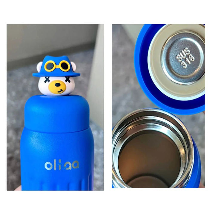 Little Surprise box Double Tumbler Blue bear detachable set water bottle,400 ML & 320 ML for Kids and Adults