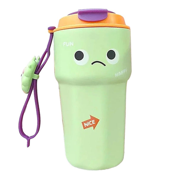 Little Surprise Box Fun Emoji Mint Green Vacuum Insulated Stainless Steel Coffee/Water/Tea Travel Tumbler For Kids & Adults, 450 Ml