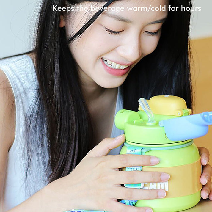Little Surprise Box Green 2 Way Lid Style Icecream Theme Kids Water Bottle, 850 Ml