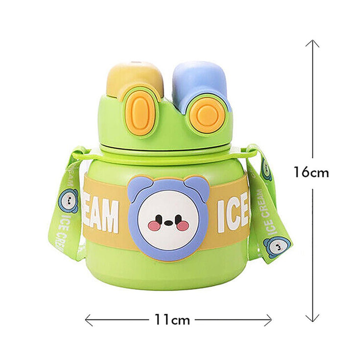 Little Surprise Box Green 2 Way Lid Style Icecream Theme Kids Water Bottle, 850 Ml
