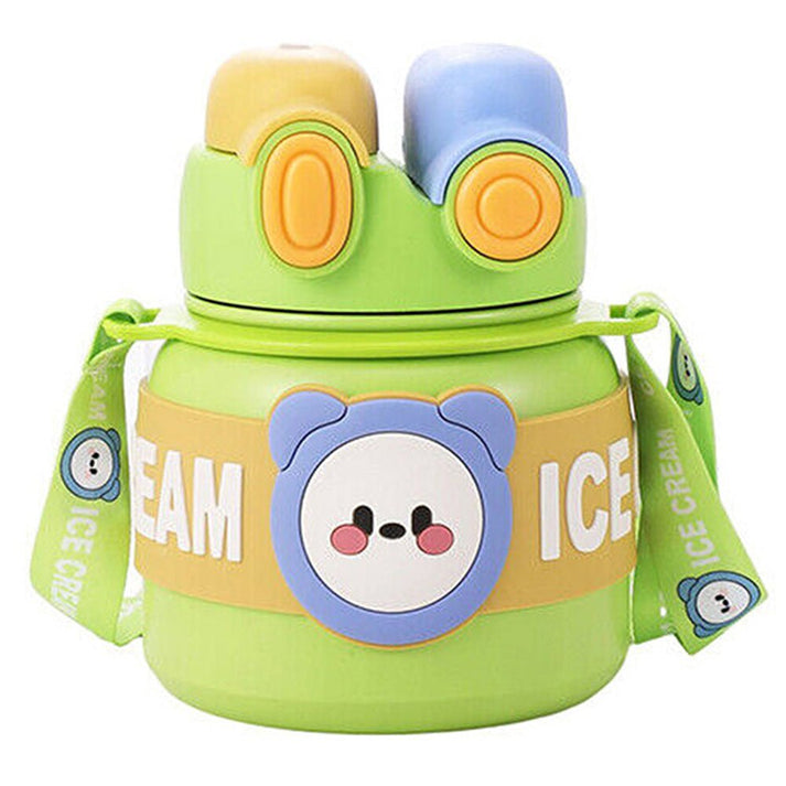 Little Surprise Box Green 2 Way Lid Style Icecream Theme Kids Water Bottle, 850 Ml
