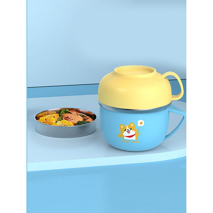 Little Surprise Box Light Blue small size, Foxy Dual Handle Soup and Noodles Lunch Box with matching Cover