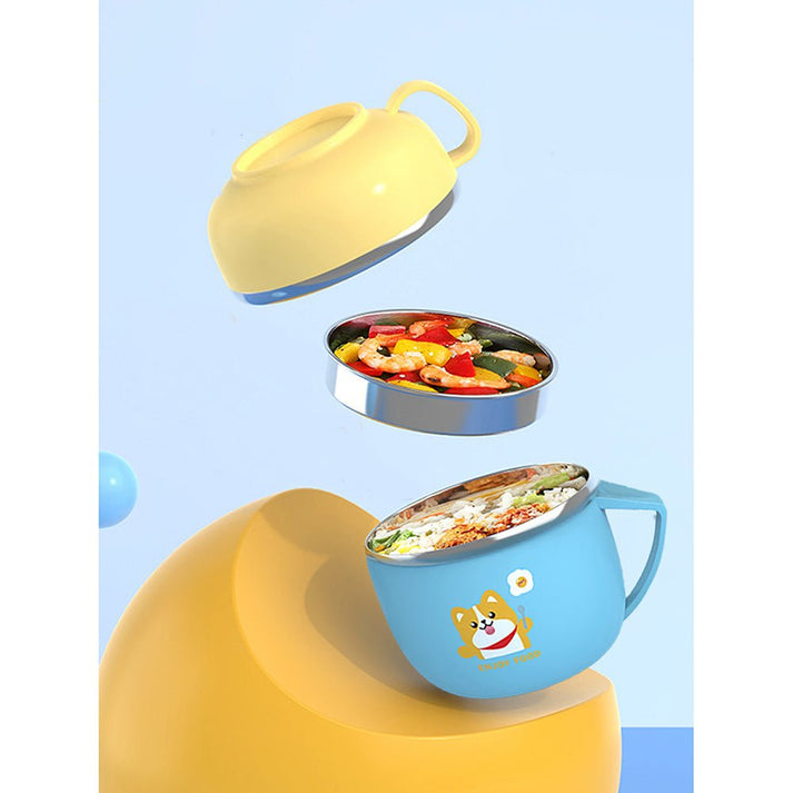 Little Surprise Box Light Blue small size, Foxy Dual Handle Soup and Noodles Lunch Box with matching Cover