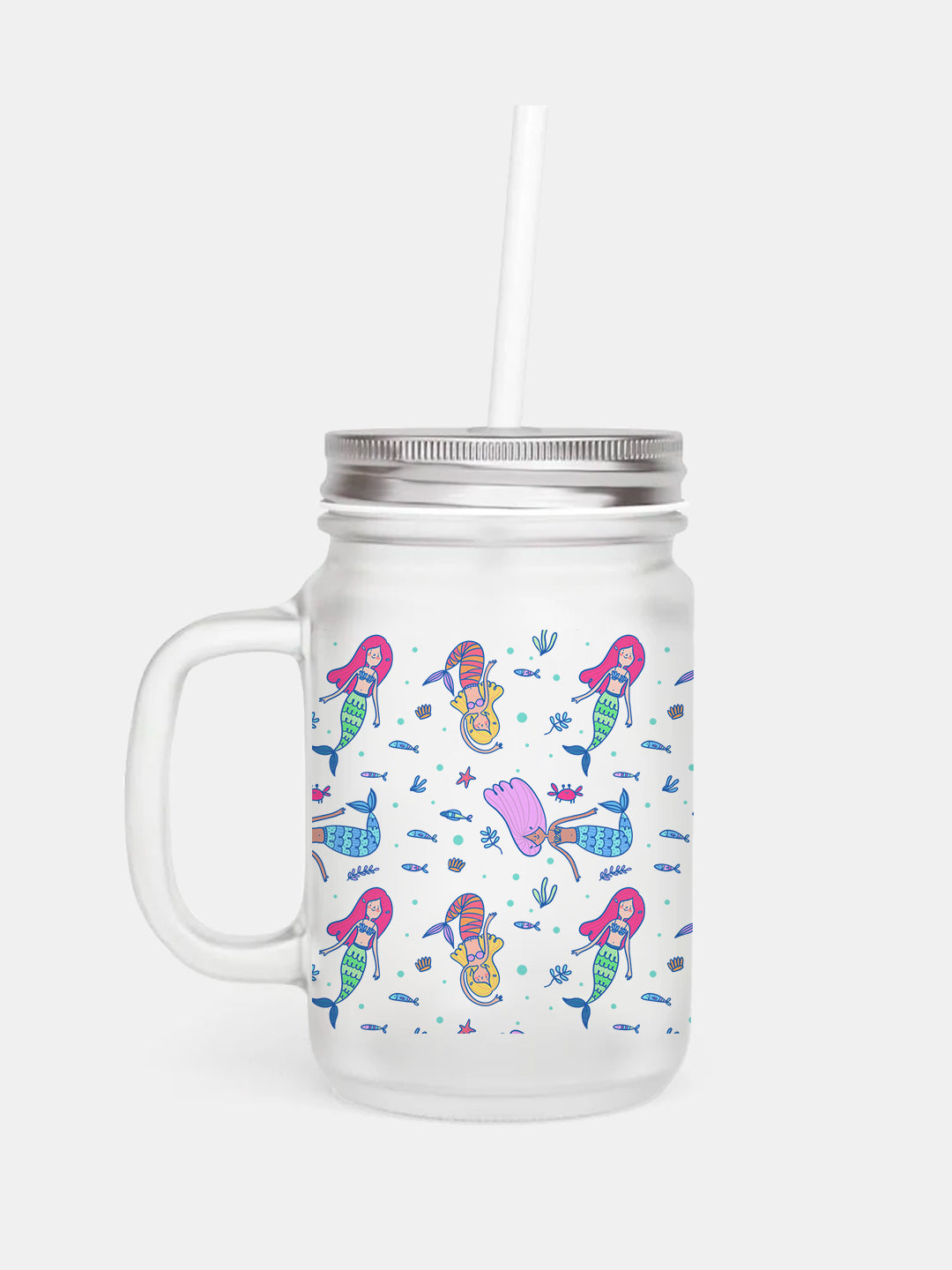 Mermaids - Mason Jar Frosted Glass 325 ml