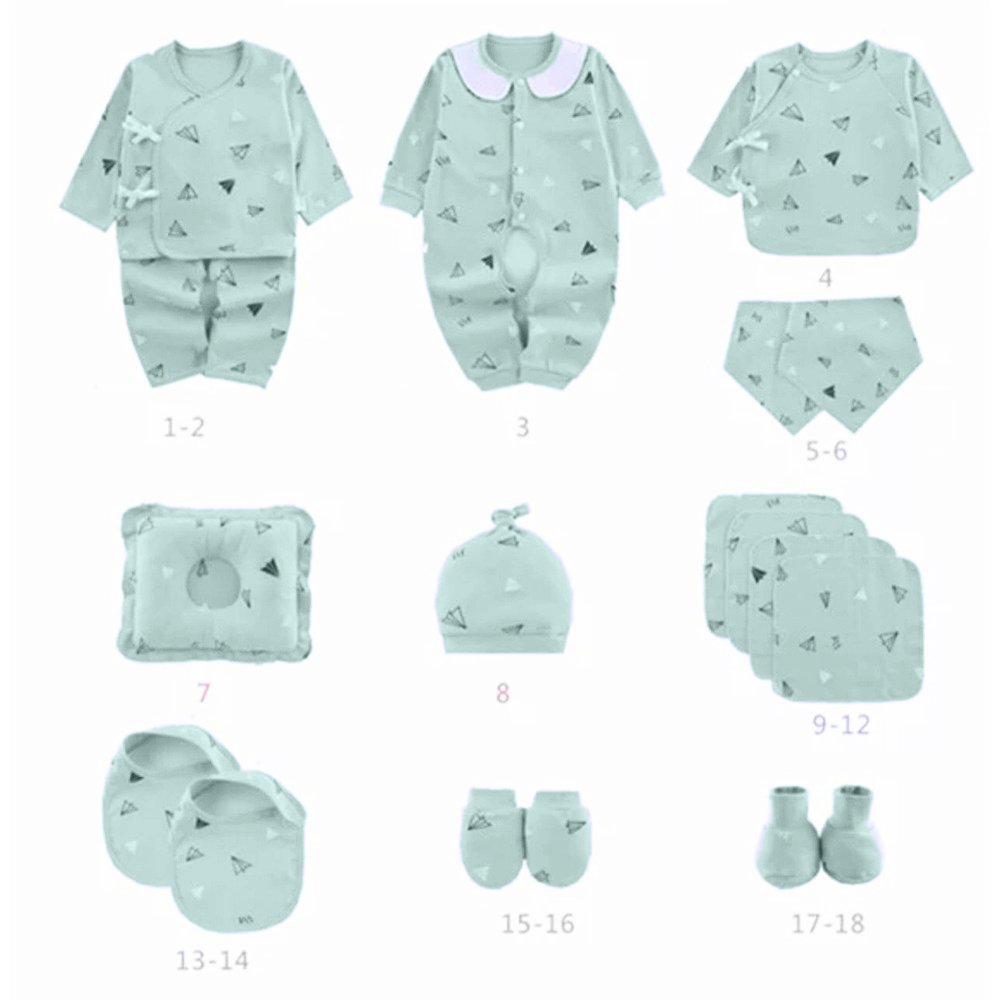 Newborn Baby Boy/Baby Girl 21 pcs Gift Box, Mint Green (0 - 12 Months)